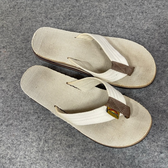 Rainbow - Canvas - Flip Flops - Size 8W or 6M - Picture 2 of 7